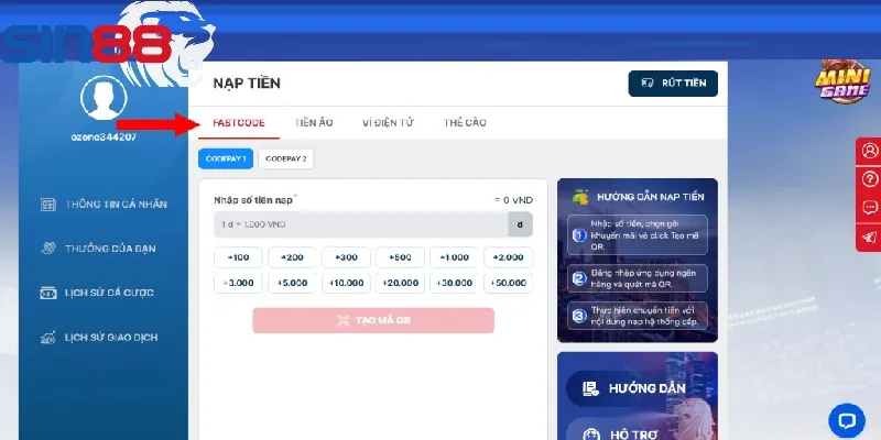 Đa dạng phương thức nạp tiền vào nhà cái